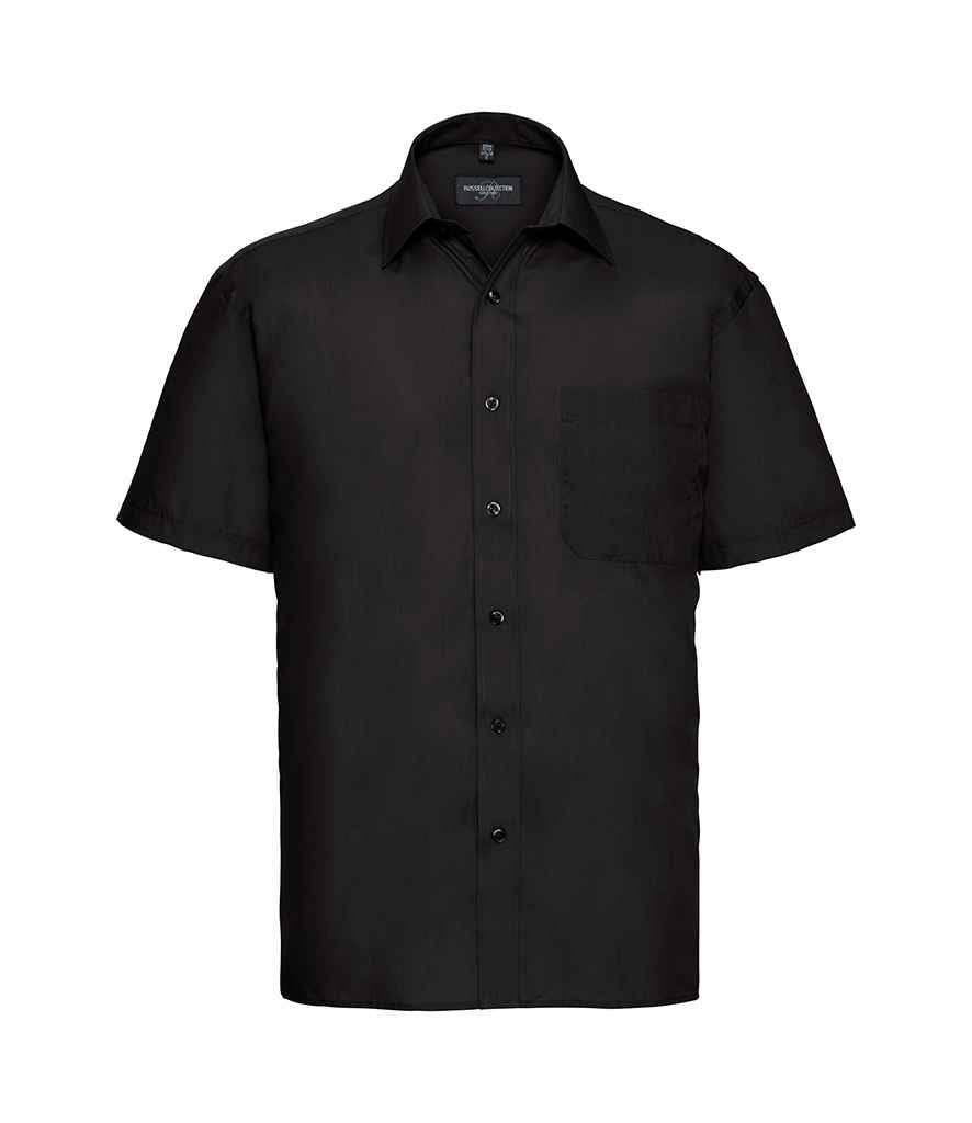 Russell Athletic Collection Short Sleeve Easy Care Poplin Shirt - Black
