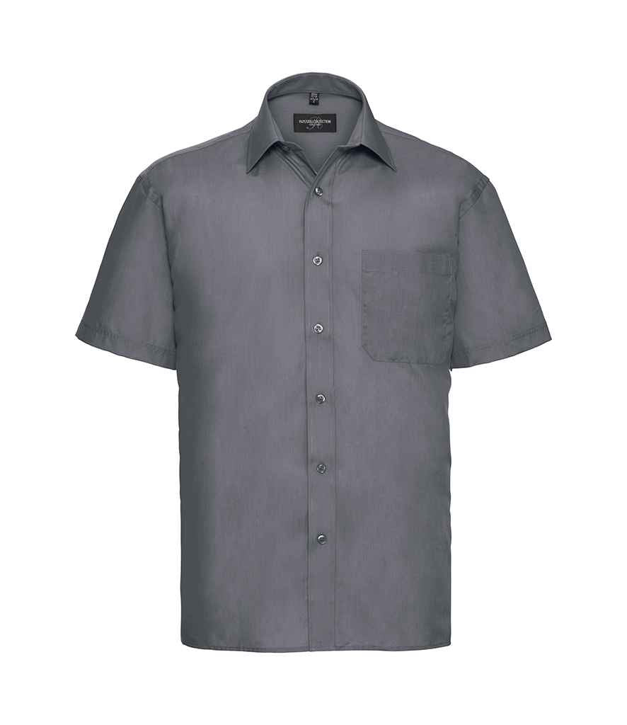 Russell Athletic Collection Short Sleeve Easy Care Poplin Shirt - Convoy Grey