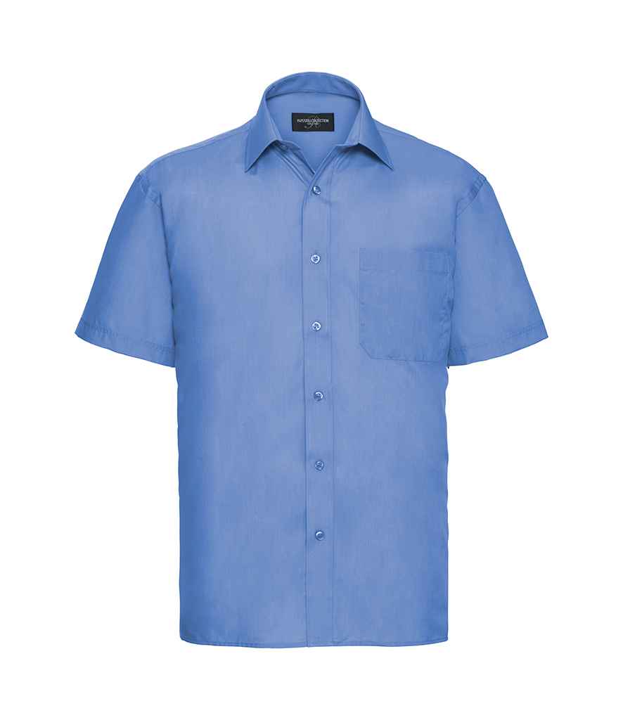 Russell Athletic Collection Short Sleeve Easy Care Poplin Shirt - Corporate Blue