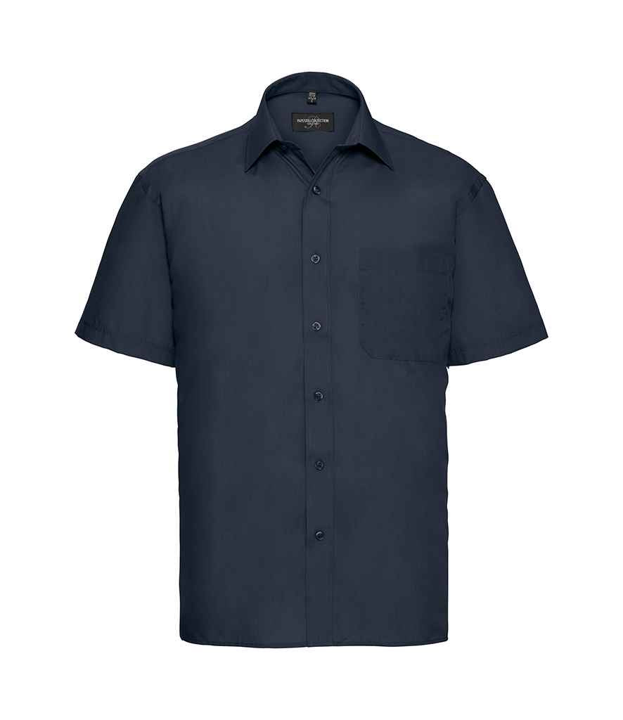 Russell Athletic Collection Short Sleeve Easy Care Poplin Shirt - French Navy