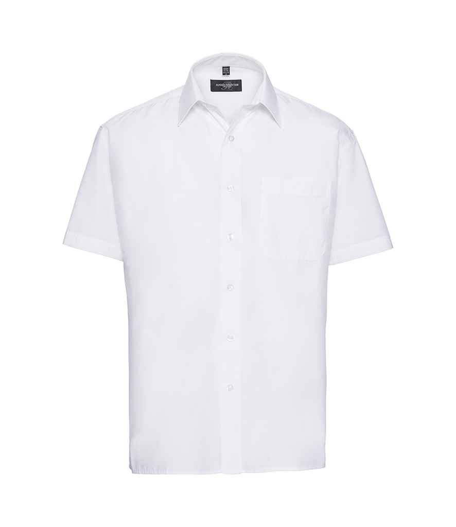 Russell Athletic Collection Short Sleeve Easy Care Poplin Shirt - White