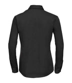 Russell Athletic Collection Ladies Long Sleeve Easy Care Cotton Poplin Shirt - Black