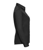 Russell Athletic Collection Ladies Long Sleeve Easy Care Cotton Poplin Shirt - Black