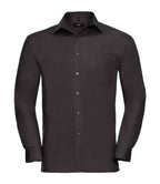 Russell Athletic Collection Long Sleeve Easy Care Cotton Poplin Shirt - Black