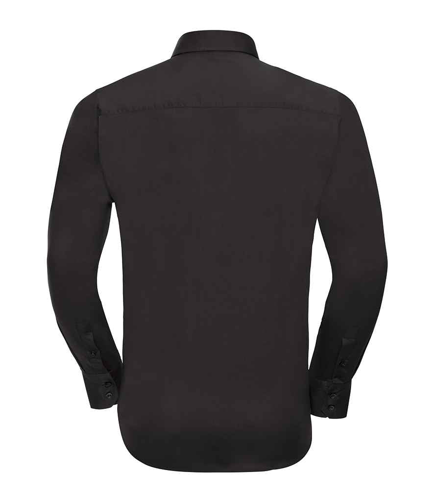 Russell Athletic Collection Long Sleeve Easy Care Fitted Shirt - Black