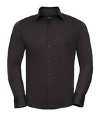 Russell Athletic Collection Long Sleeve Easy Care Fitted Shirt - Black