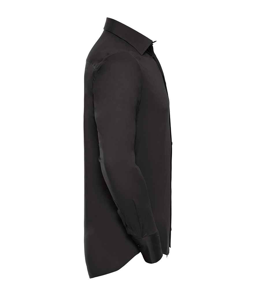 Russell Athletic Collection Long Sleeve Easy Care Fitted Shirt - Black