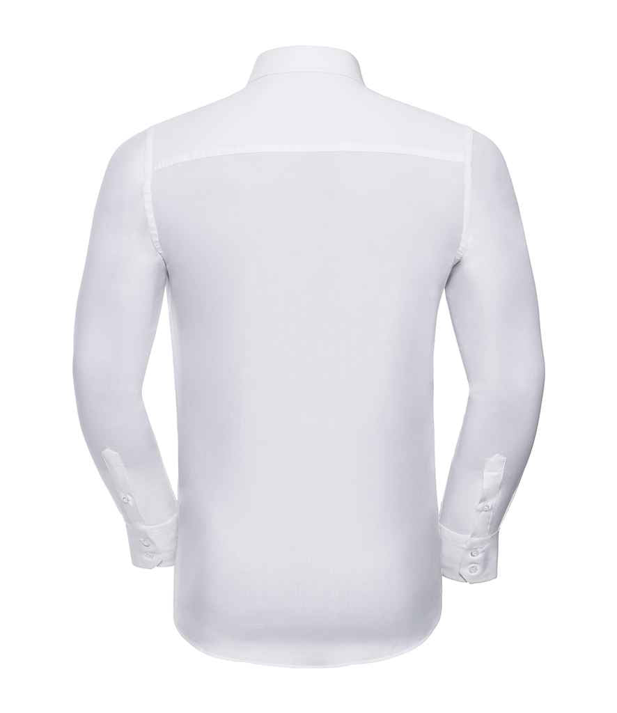 Russell Athletic Collection Long Sleeve Easy Care Fitted Shirt - White