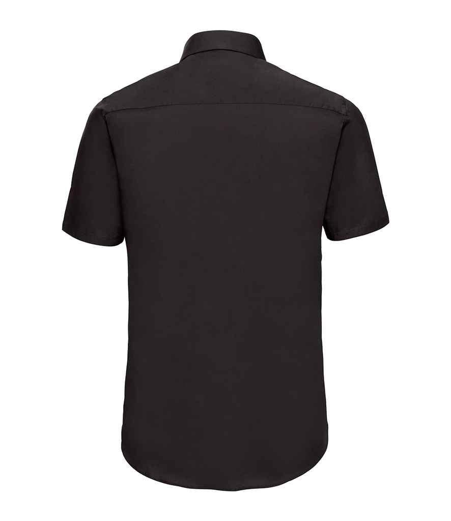 Russell Athletic Collection Short Sleeve Easy Care Fitted Shirt - Black