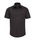 Russell Athletic Collection Short Sleeve Easy Care Fitted Shirt - Black