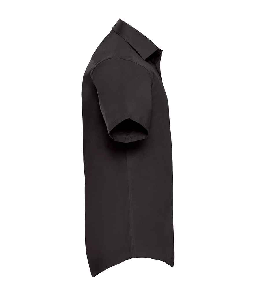 Russell Athletic Collection Short Sleeve Easy Care Fitted Shirt - Black