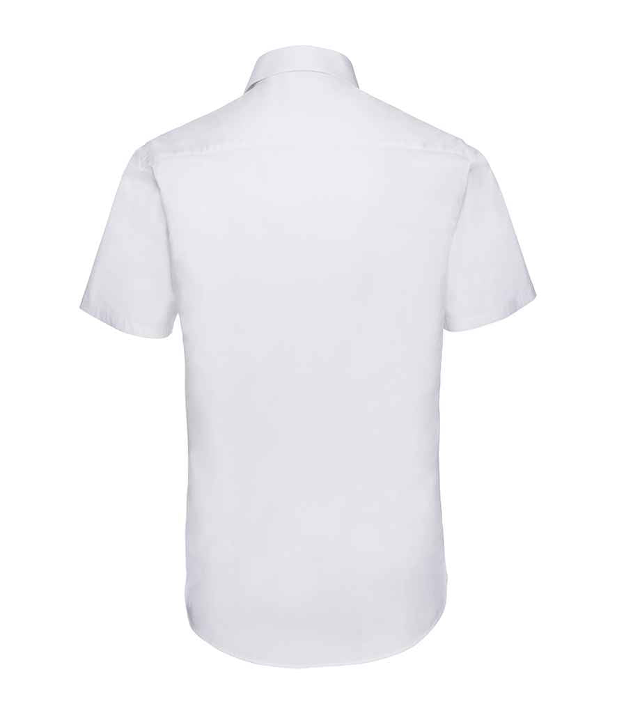 Russell Athletic Collection Short Sleeve Easy Care Fitted Shirt - White