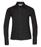 Russell Athletic Collection Ladies Long Sleeve Ultimate Non-Iron Shirt - Black