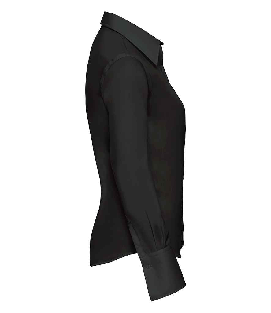 Russell Athletic Collection Ladies Long Sleeve Ultimate Non-Iron Shirt - Black