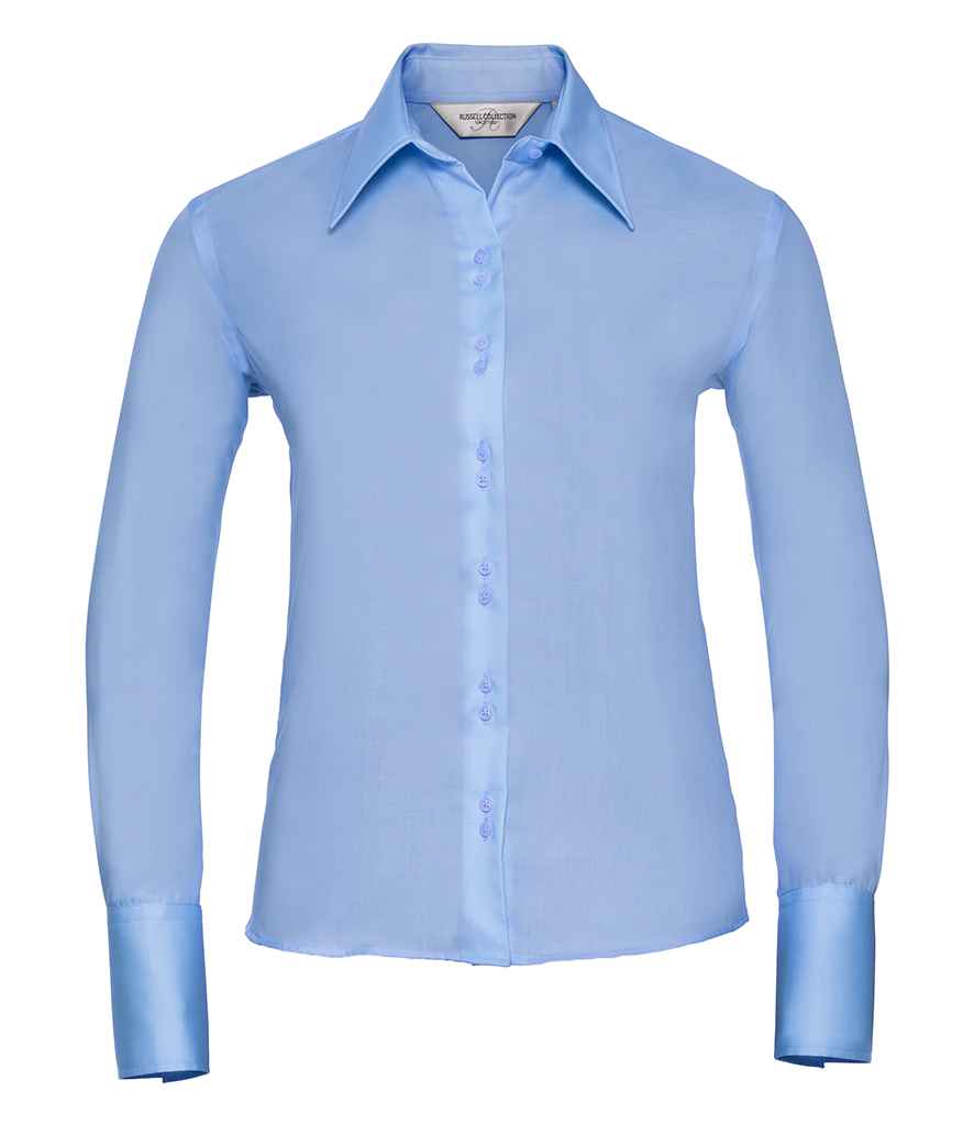 Russell Athletic Collection Ladies Long Sleeve Ultimate Non-Iron Shirt - Bright Sky