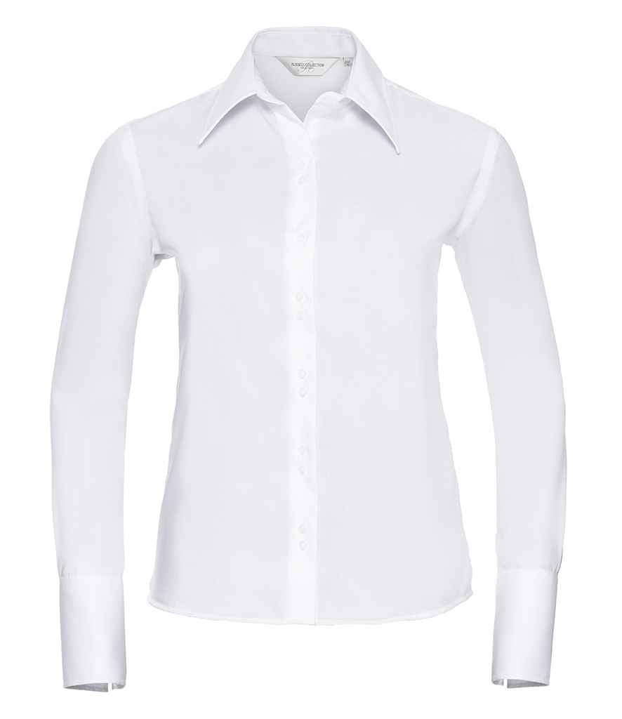 Russell Athletic Collection Ladies Long Sleeve Ultimate Non-Iron Shirt - White
