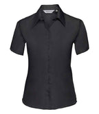 Russell Athletic Collection Ladies Short Sleeve Ultimate Non-Iron Shirt - Black