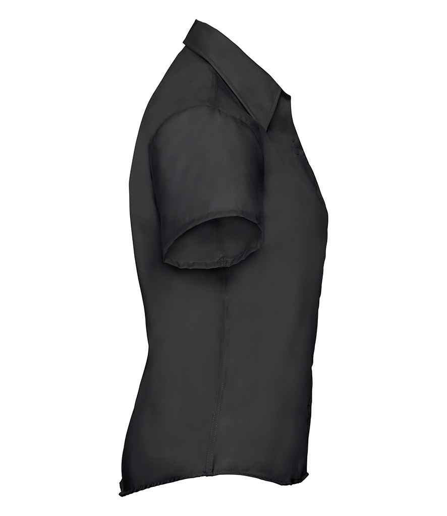 Russell Athletic Collection Ladies Short Sleeve Ultimate Non-Iron Shirt - Black
