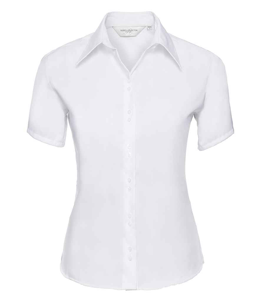 Russell Athletic Collection Ladies Short Sleeve Ultimate Non-Iron Shirt - White