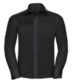 Russell Athletic Collection Long Sleeve Tailored Ultimate Non-Iron Shirt - Black