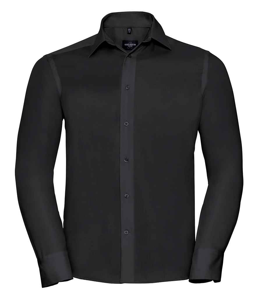 Russell Athletic Collection Long Sleeve Tailored Ultimate Non-Iron Shirt - Black