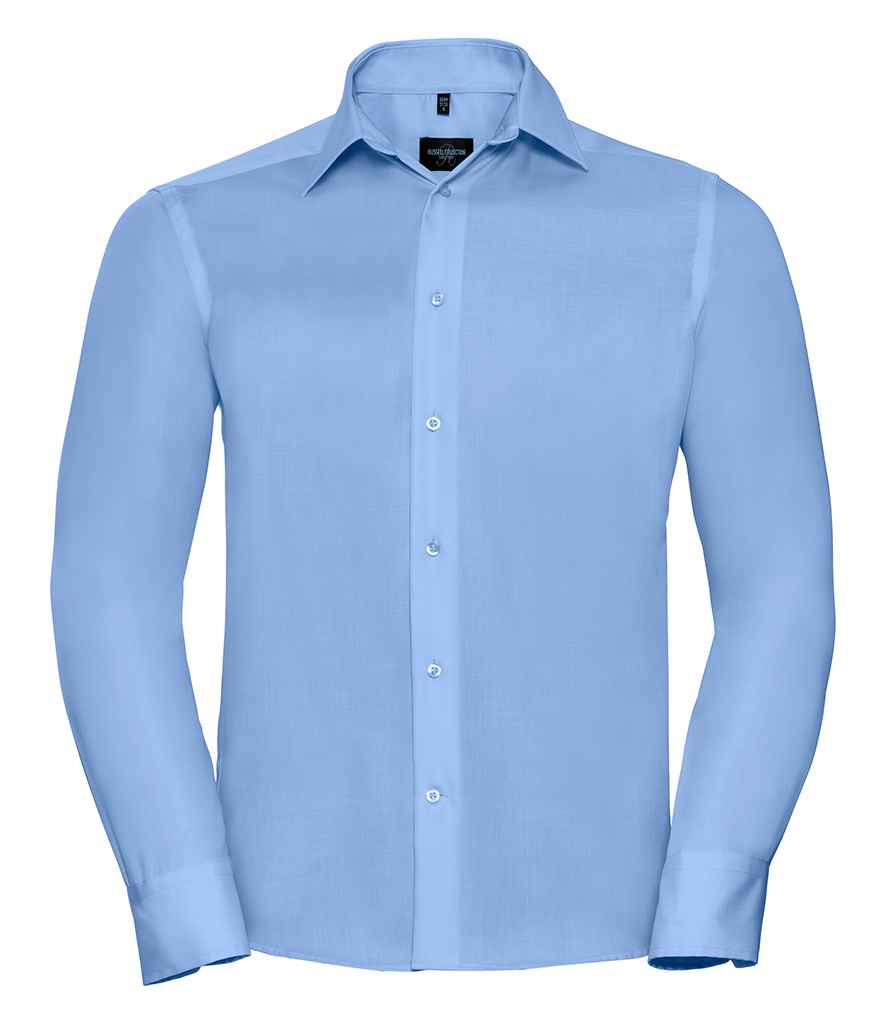 Russell Athletic Collection Long Sleeve Tailored Ultimate Non-Iron Shirt - Bright Sky