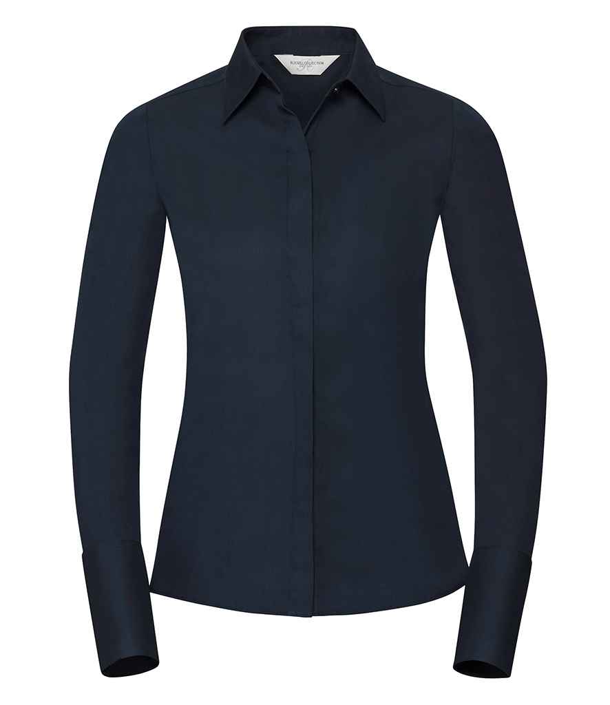 Russell Athletic Collection Ladies Ultimate Stretch Shirt - Bright Navy