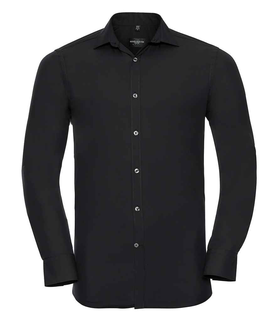 Russell Athletic Collection Long Sleeve Ultimate Stretch Shirt - Black