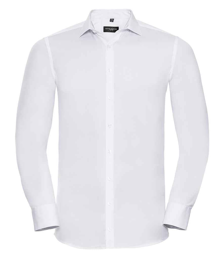 Russell Athletic Collection Long Sleeve Ultimate Stretch Shirt - White