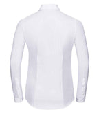 Russell Athletic Collection Ladies Long Sleeve Herringbone Shirt - White