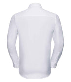 Russell Athletic Collection Long Sleeve Herringbone Shirt - White
