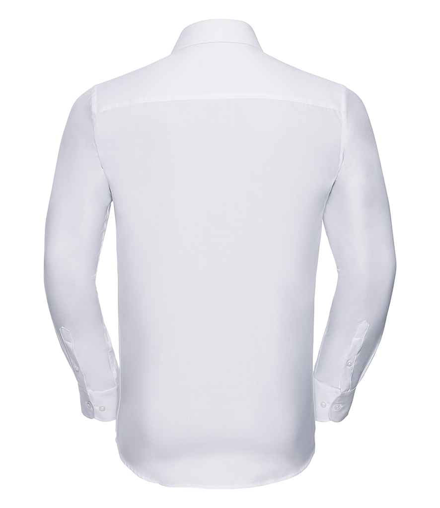 Russell Athletic Collection Long Sleeve Herringbone Shirt - White