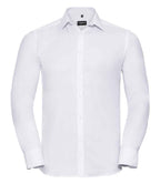 Russell Athletic Collection Long Sleeve Herringbone Shirt - White