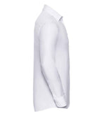 Russell Athletic Collection Long Sleeve Herringbone Shirt - White