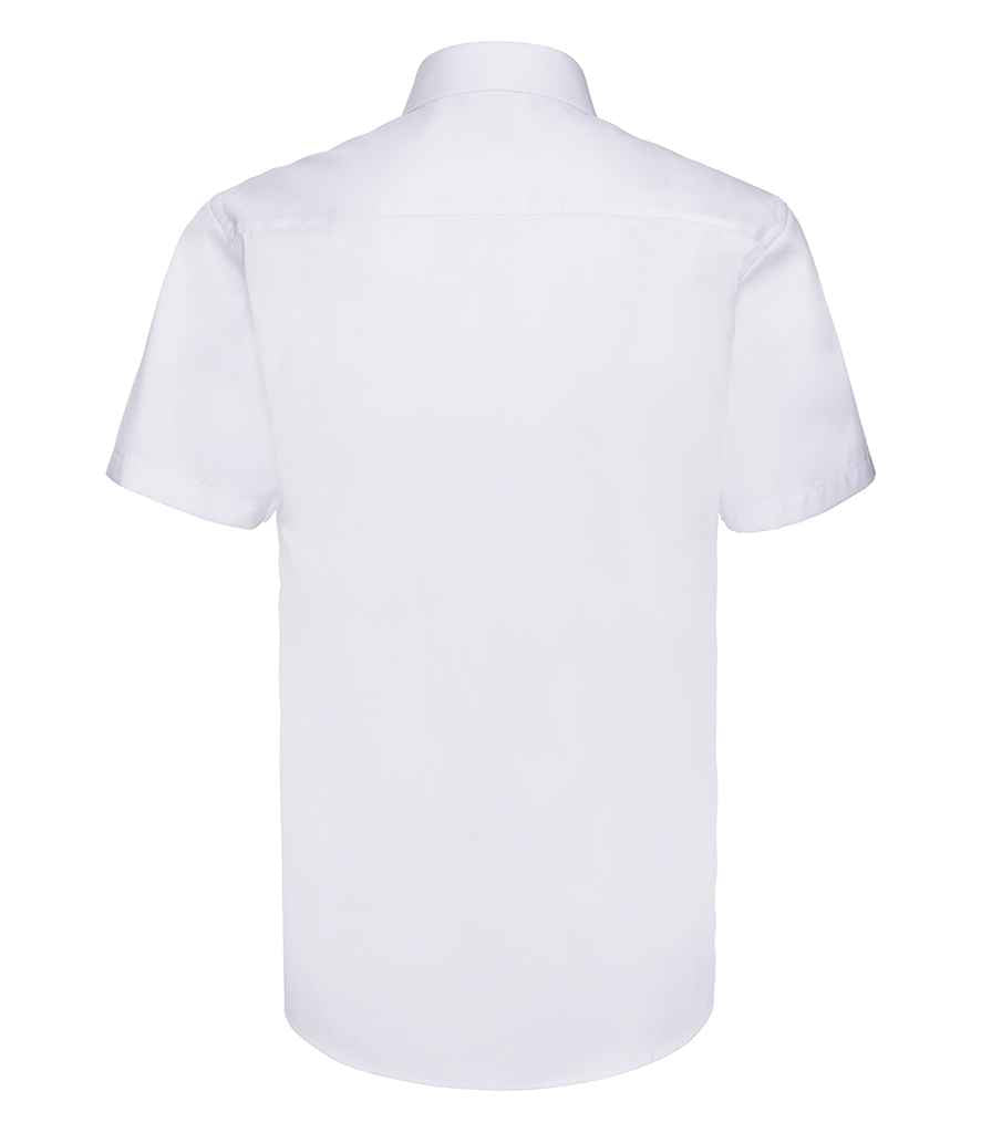 Russell Athletic Collection Short Sleeve Herringbone Shirt - White
