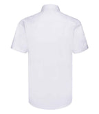 Russell Athletic Collection Short Sleeve Herringbone Shirt - White