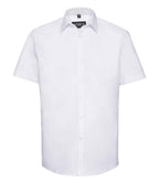 Russell Athletic Collection Short Sleeve Herringbone Shirt - White