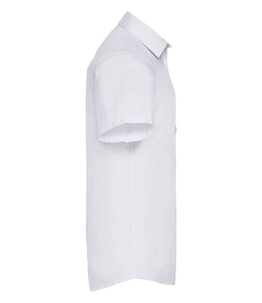Russell Athletic Collection Short Sleeve Herringbone Shirt - White