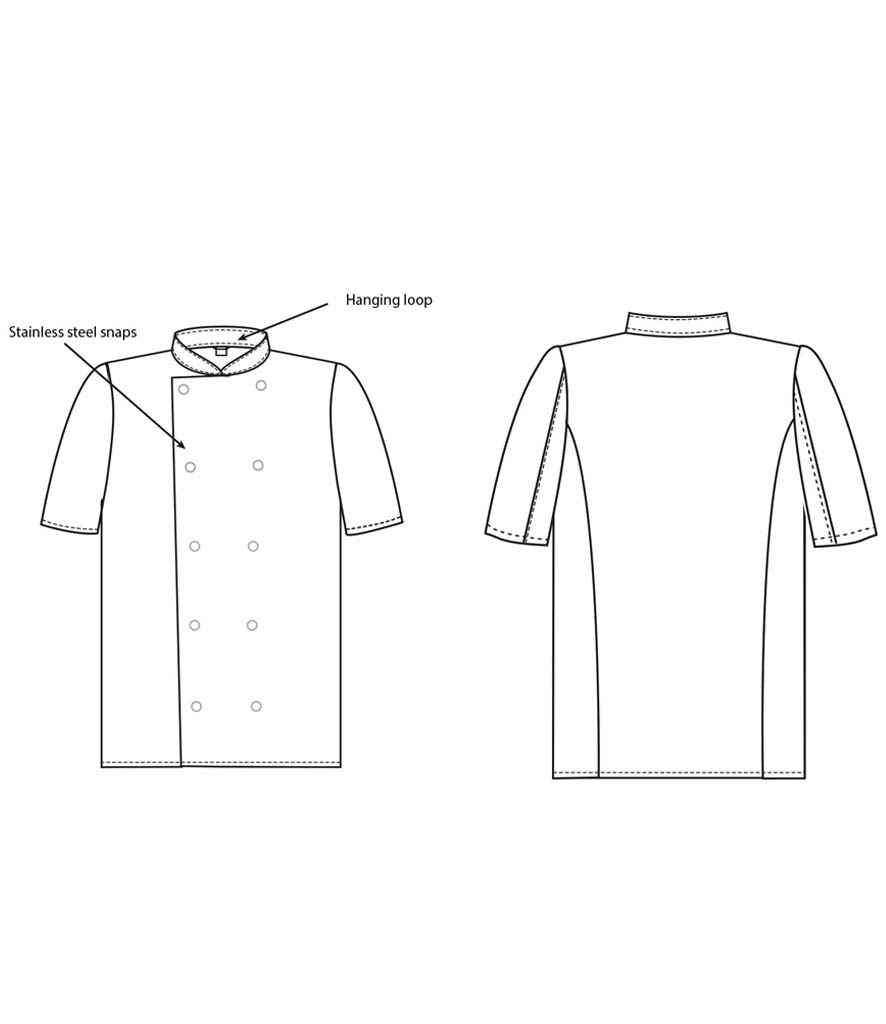 Dennys Short Sleeve Chef's Jacket - White
