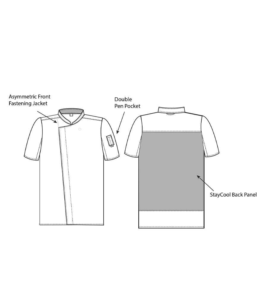 ADC Short Sleeve Asymmetric Chef's Jacket - White