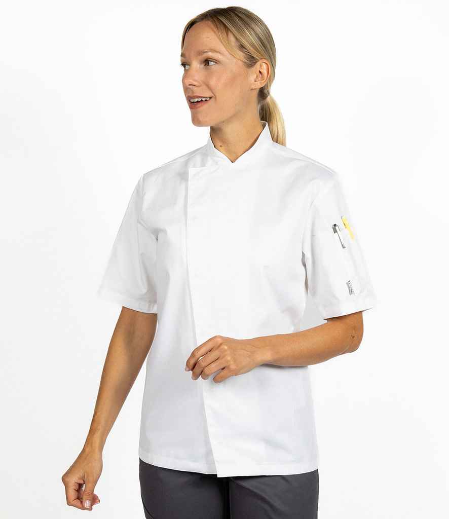 ADC Short Sleeve Asymmetric Chef's Jacket - White