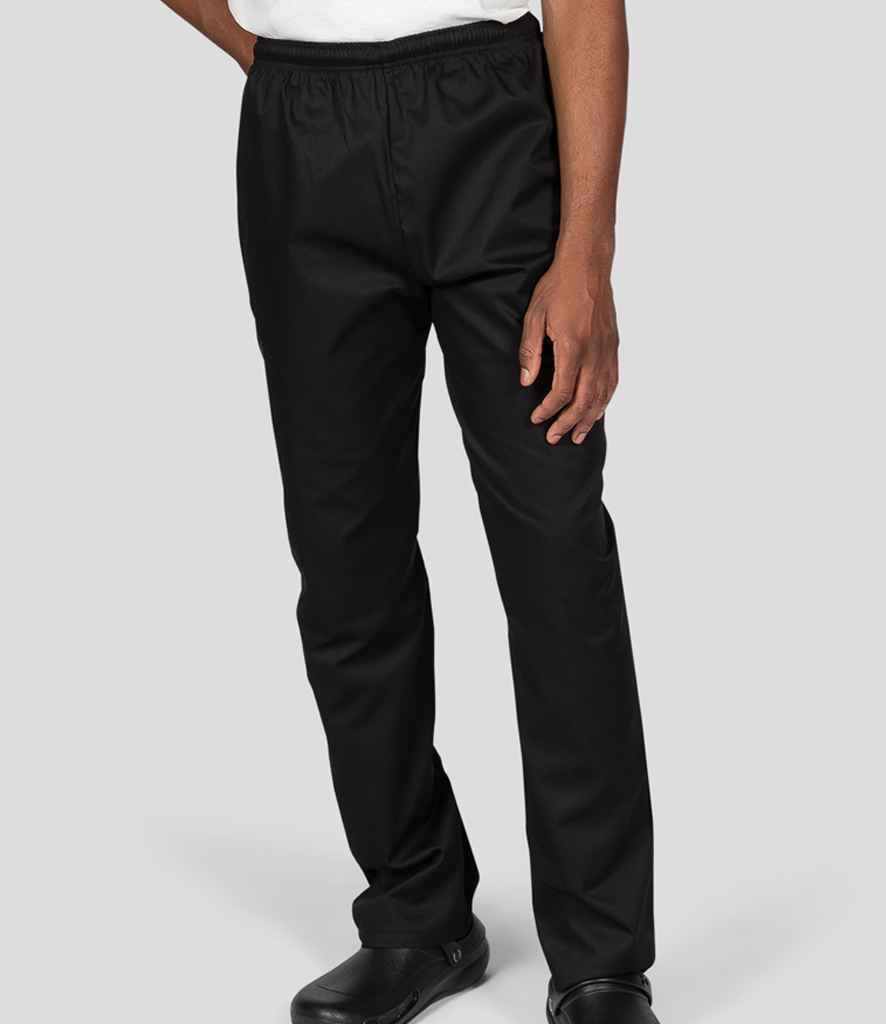 Dennys Elasticated Chef's Trousers - Black