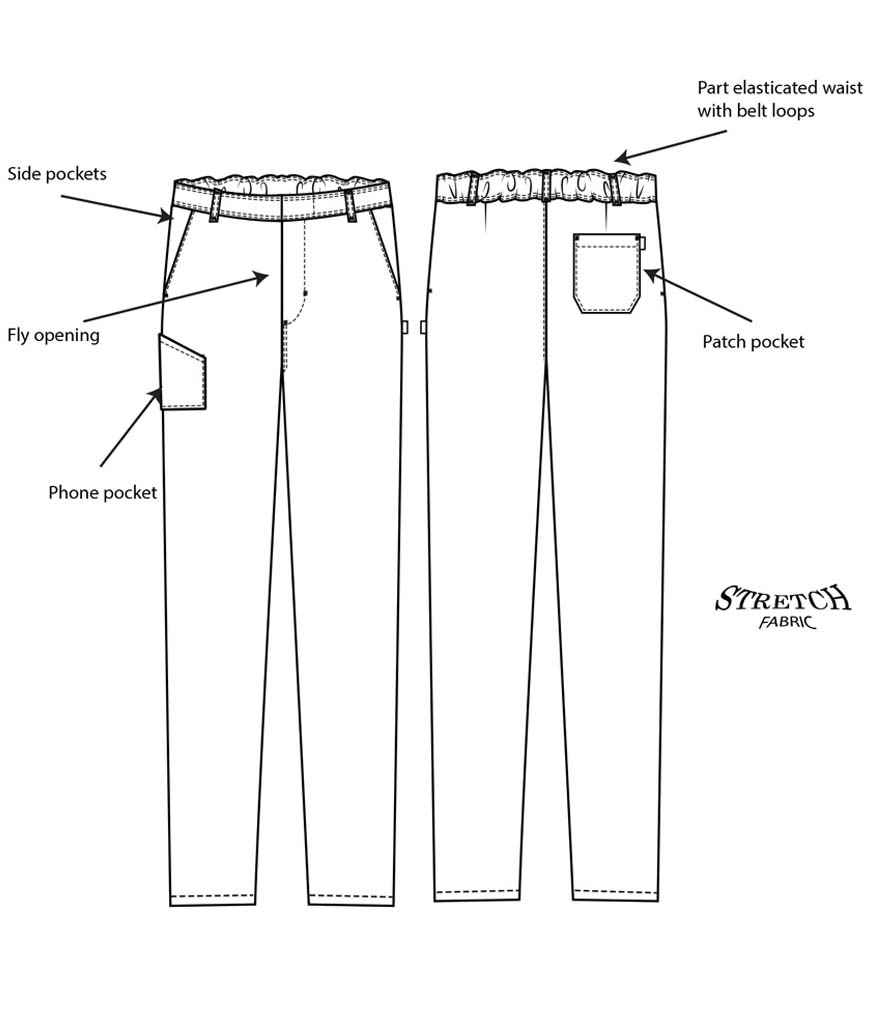 ADC Slim Fit Stretch Trousers - Black