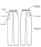 ADC Ladies Slim Fit Stretch Trousers - Black