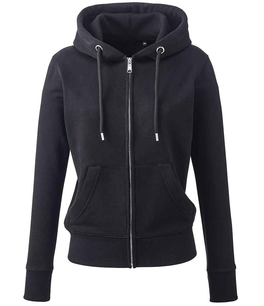 Anthem Ladies Organic Full Zip Hoodie - Black