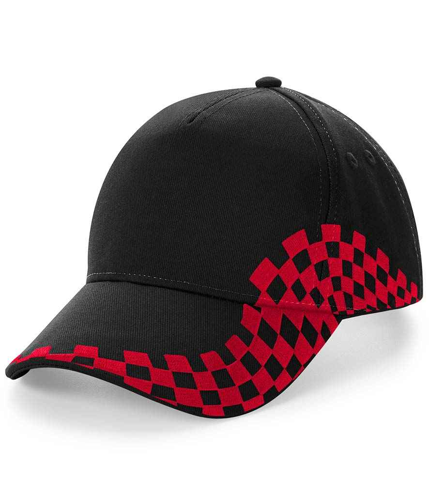 Beechfield Grand Prix Cap - Black/Classic Red