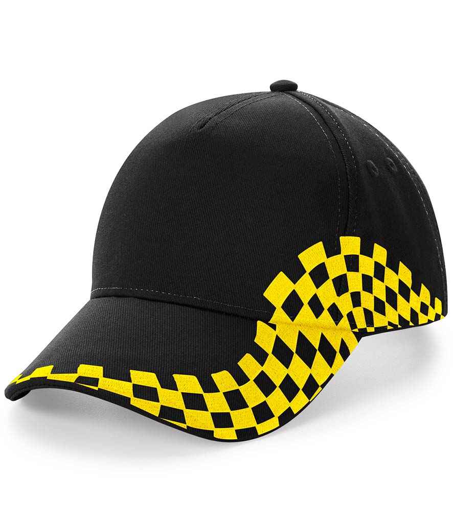 Beechfield Grand Prix Cap - Black/Yellow