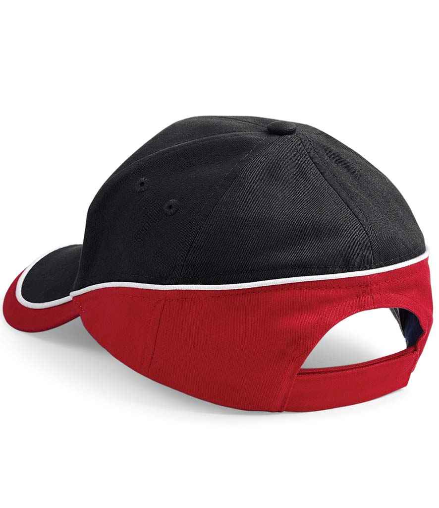 Beechfield Teamwear Competition Cap - Black/Classic Red/White