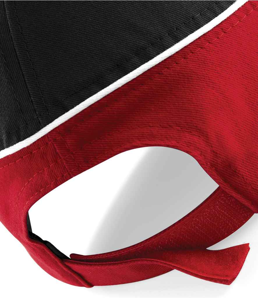 Beechfield Teamwear Competition Cap - Black/Classic Red/White