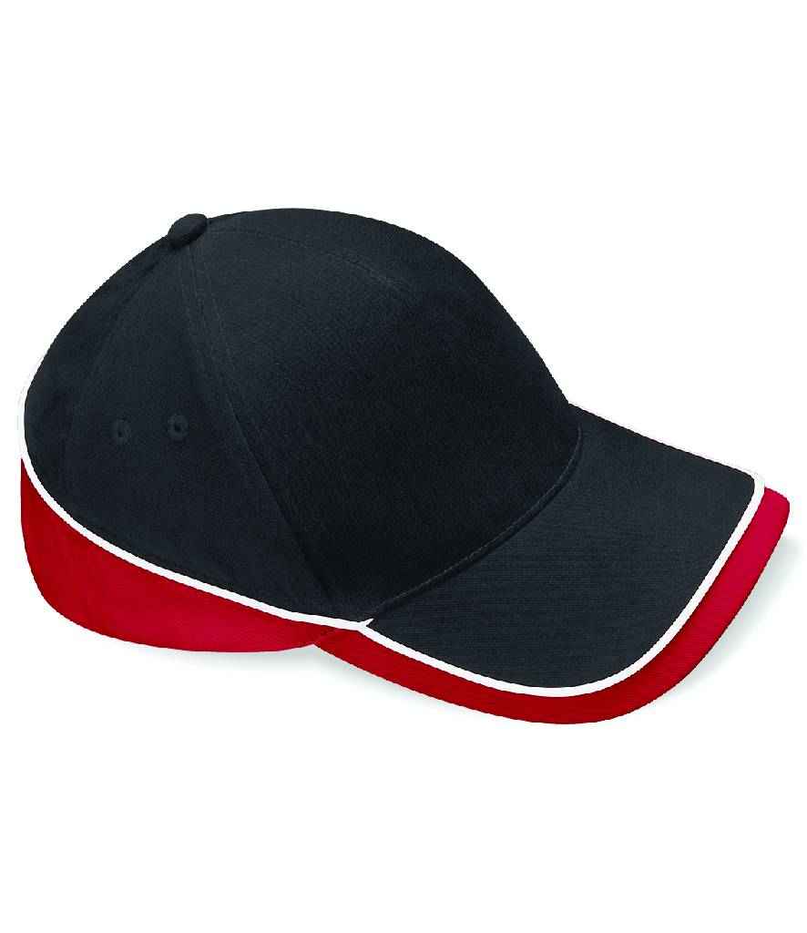 Beechfield Teamwear Competition Cap - Black/Classic Red/White